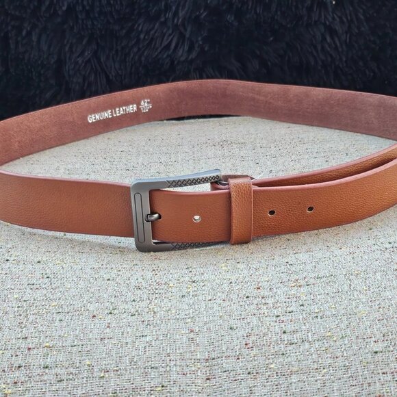 Handmade Waistband Brown Genuine Leather Belt Pin Buckle Belt Size 41-42 in NEW - Picture 2 of 11